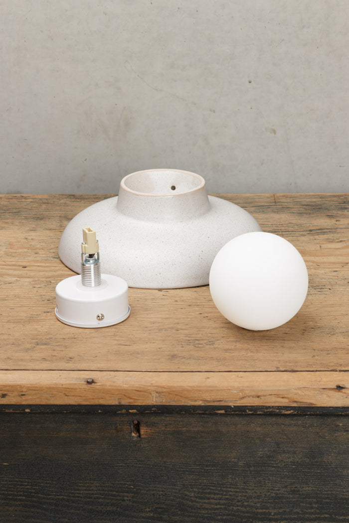 Uninstalled large ceramic and glass ball wall light