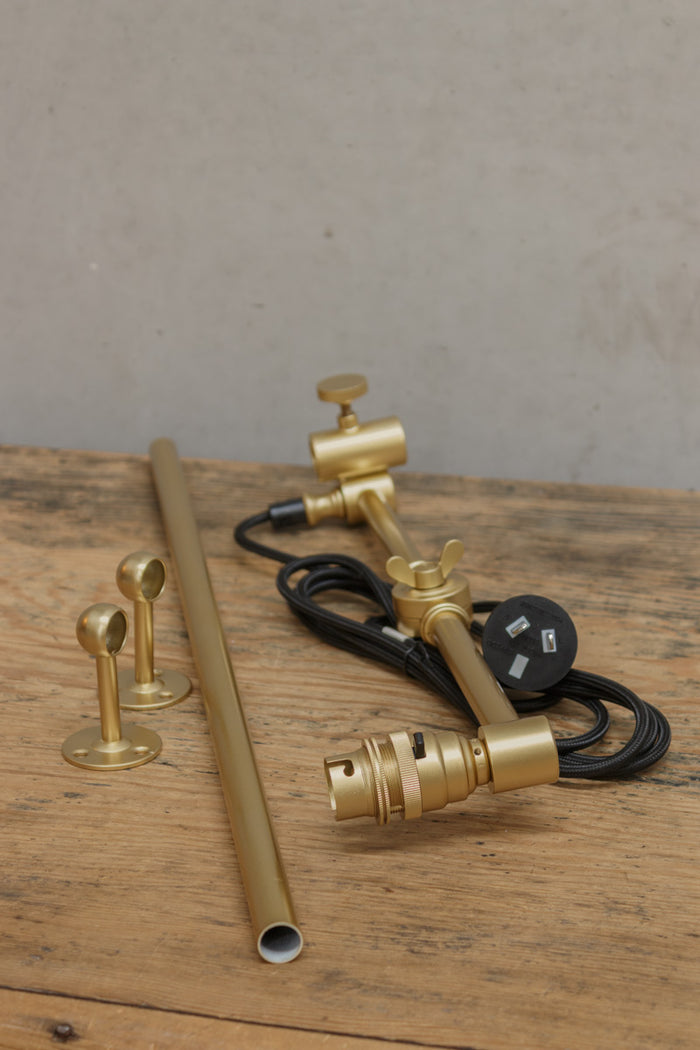 Swing Gold/Brass Arm with Wall Plug