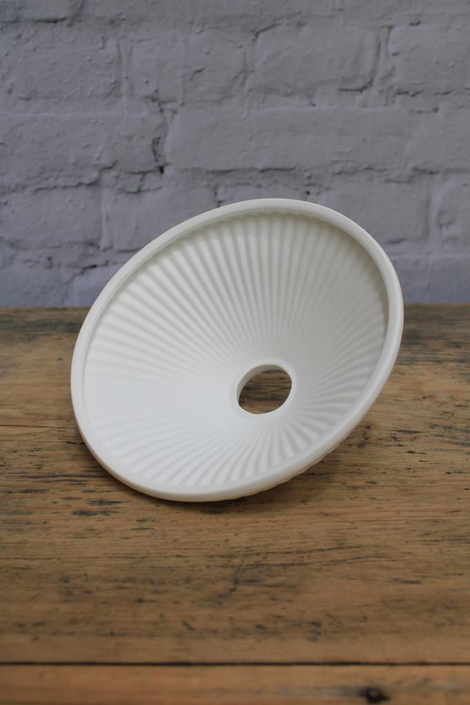 Interior view of pleated ceramic shade.