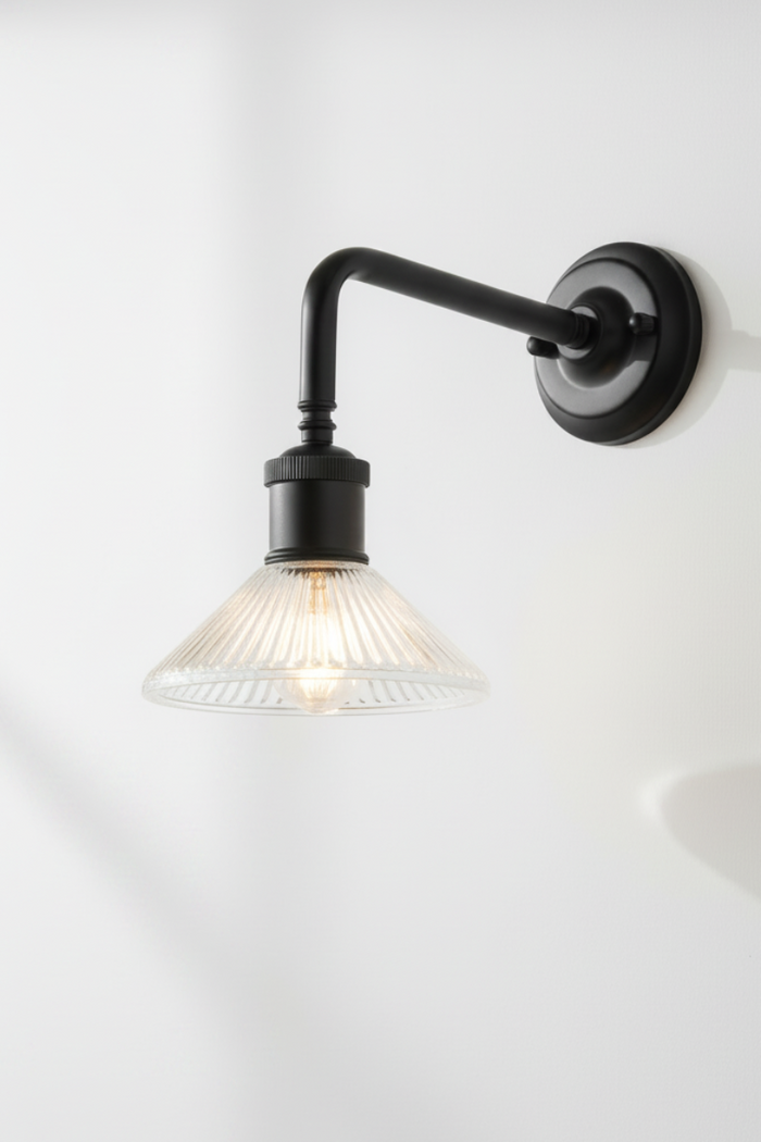 Florence Pleated Glass Exterior Wall Light