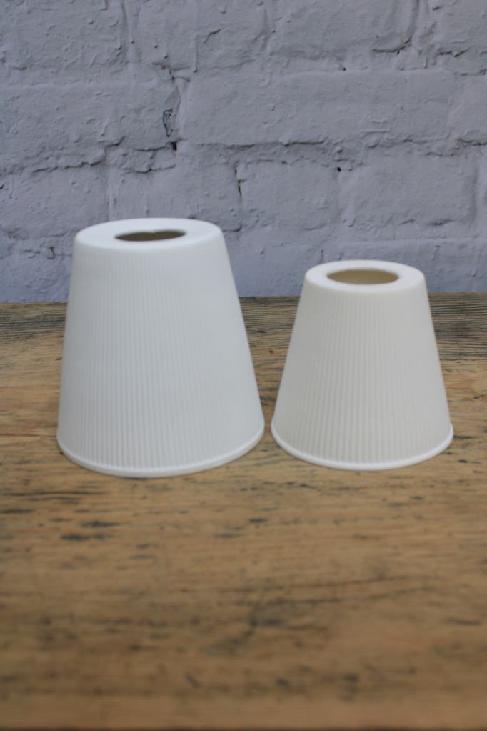 Large and small Forli ceramic pleated shades