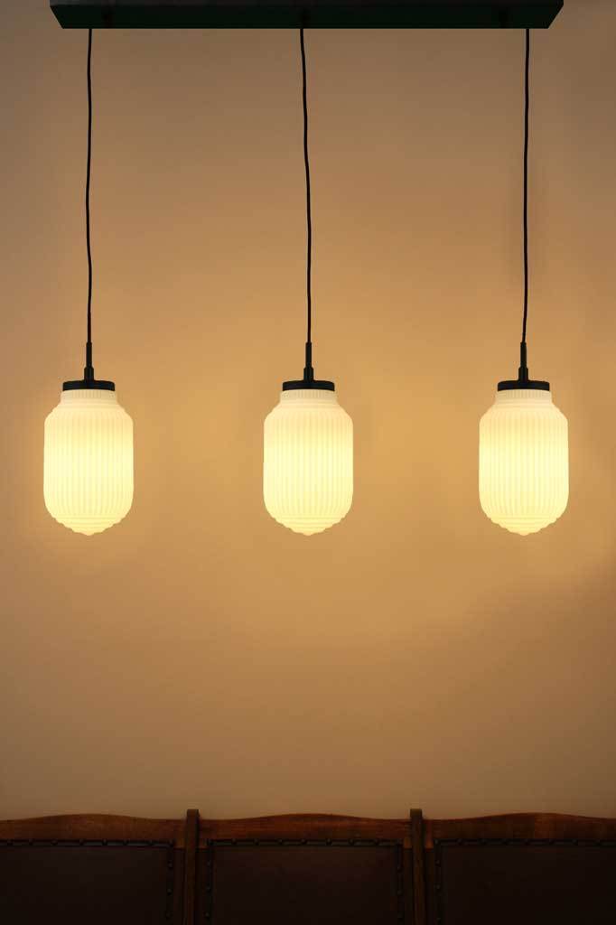 P492 forum glass jar multi light vintage style 3 light pendant