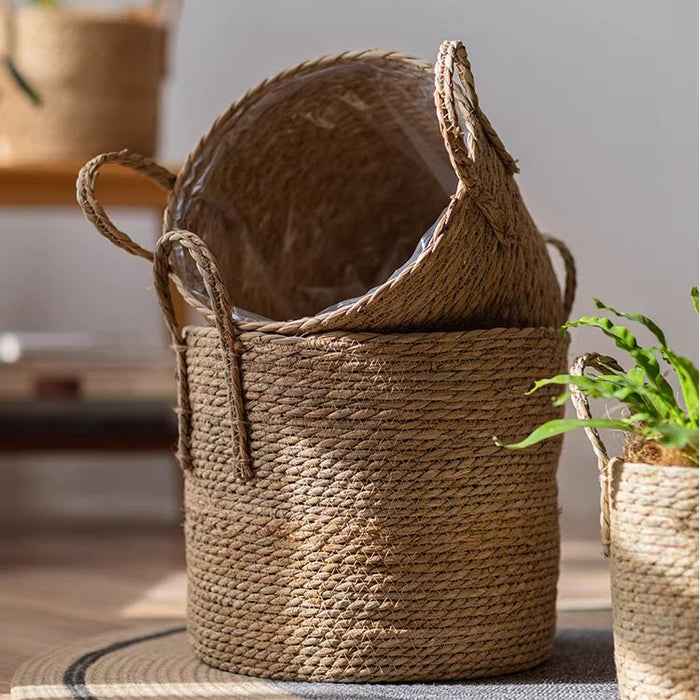 French Country Seagrass Planter Basket with Liner