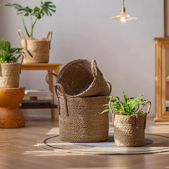 French Country Seagrass Planter Basket with Liner