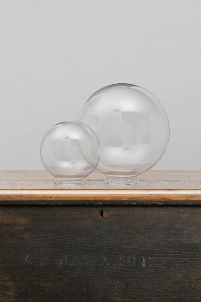 Small and medium clear glass ball shades