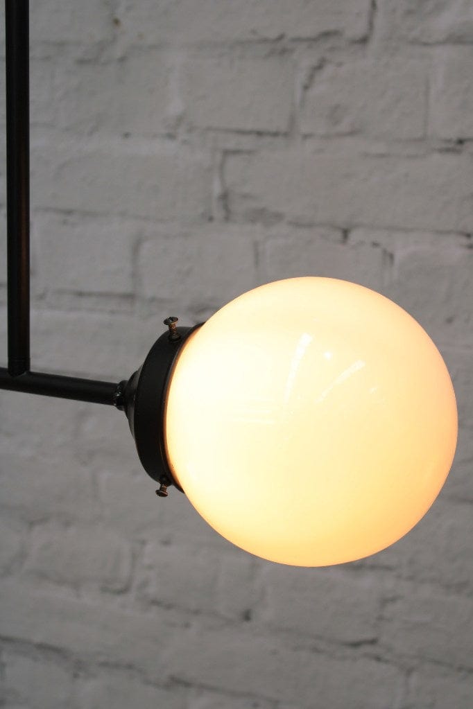 Opal glass ball shade on junction light