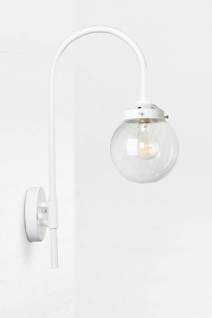 Glass Ball Shepherd Hook Swivel Arm Wall Light