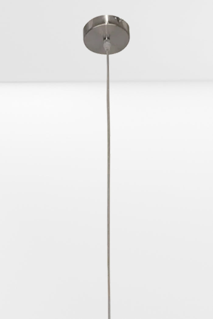 Ceiling mount in nickel with break wire and PVC cord.