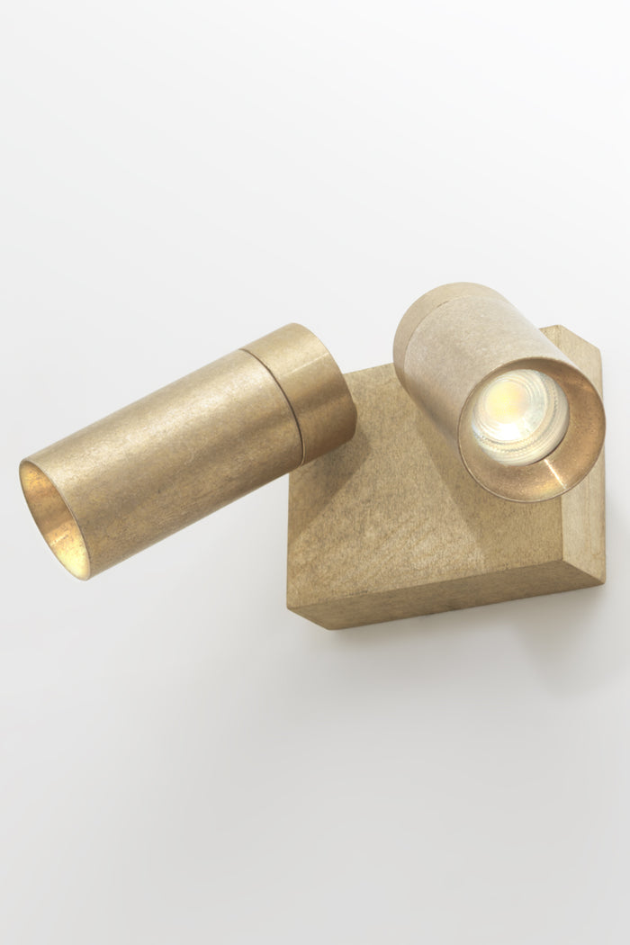 Hamptons Brass Exterior 2 Light Adjustable Spotlight