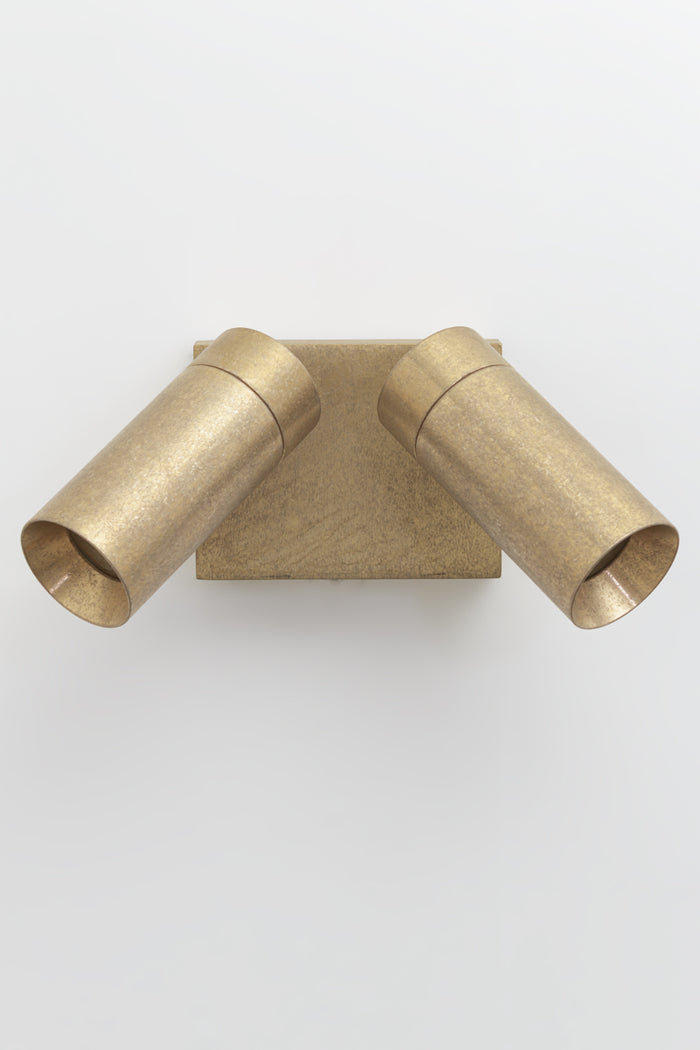 Coastal Outdoor Lighting | Hamptons Brass 2 Light Spotlight