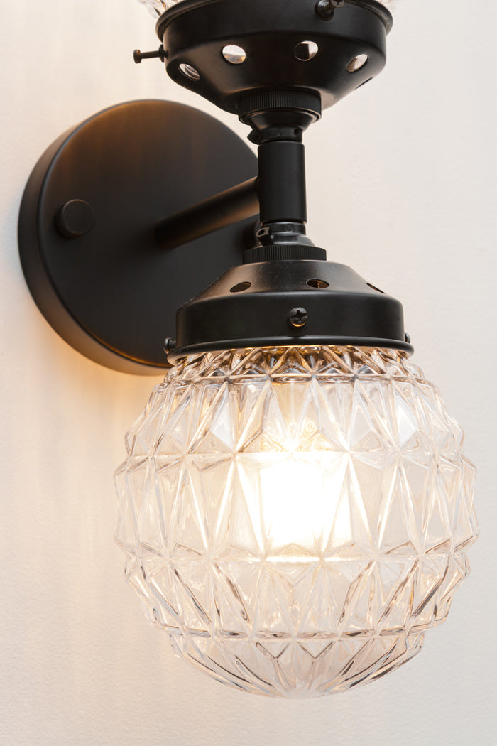 Mid century modern inspired glass shades are characterised by a diamond cut points textured pattern on its glass.