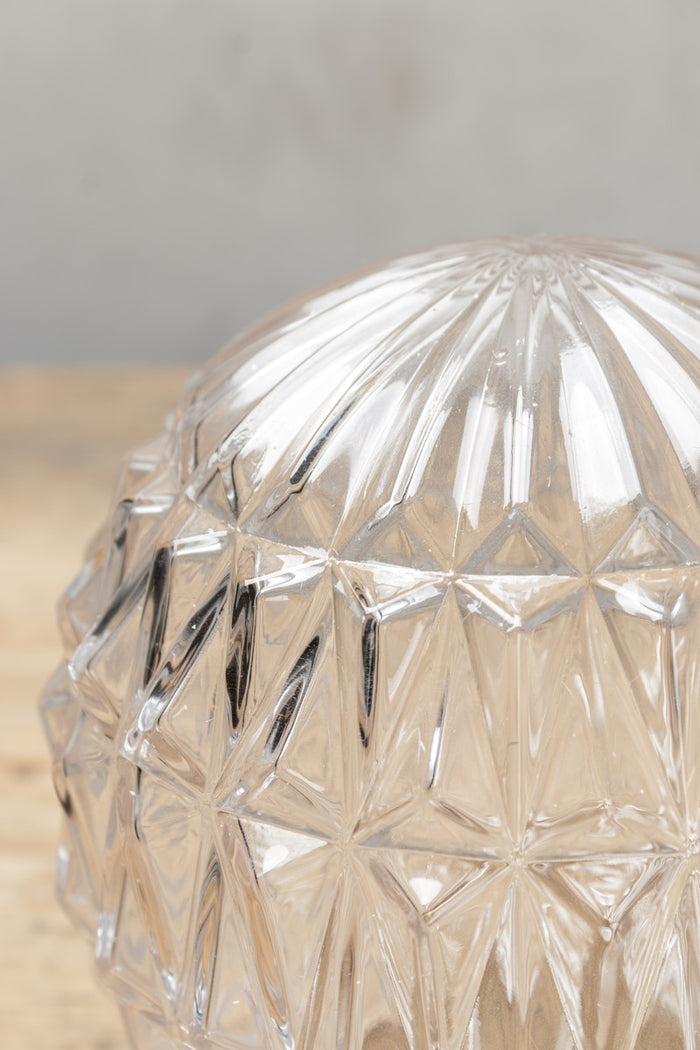 Clear glass mid century modern inspired glass shade.