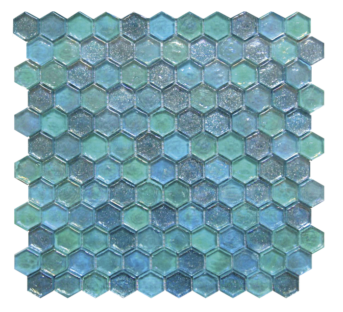 Hexagon Mix Blue Mosaic