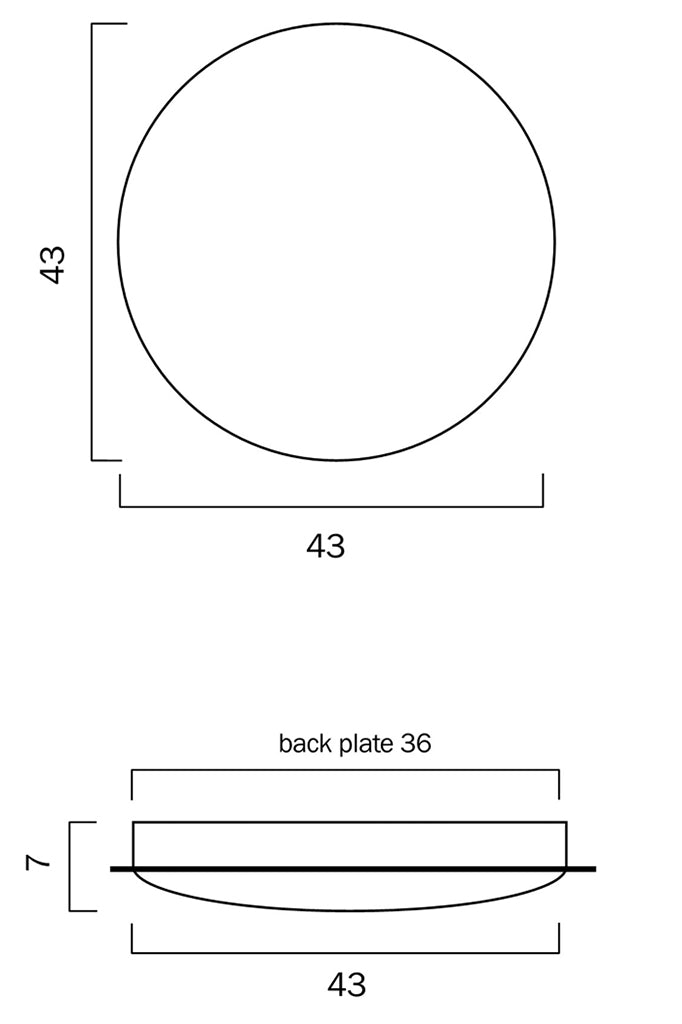 Hollis LED CCT Ceiling Light large measurements
