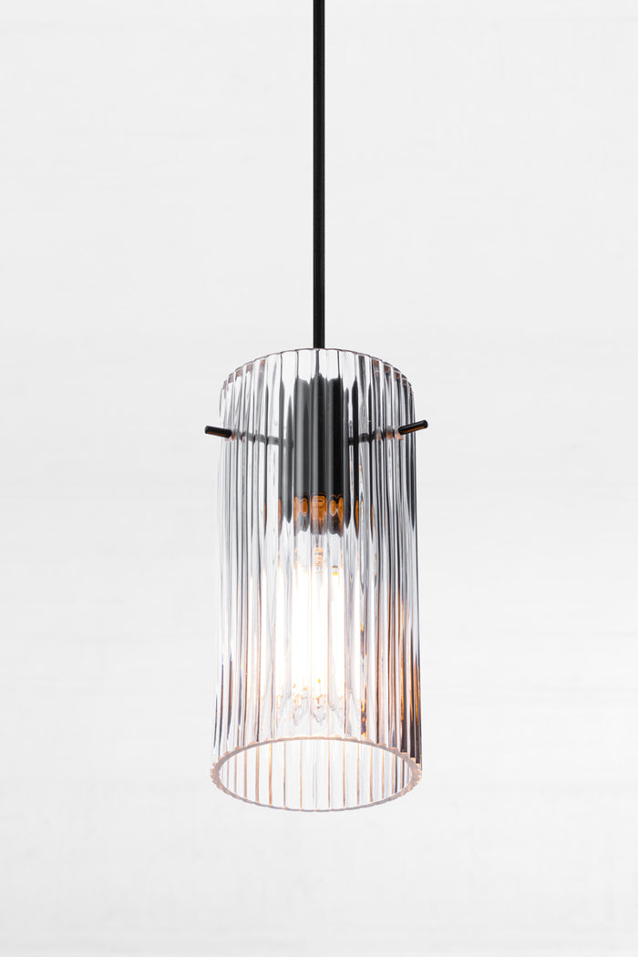 glass shade with reeded detailing