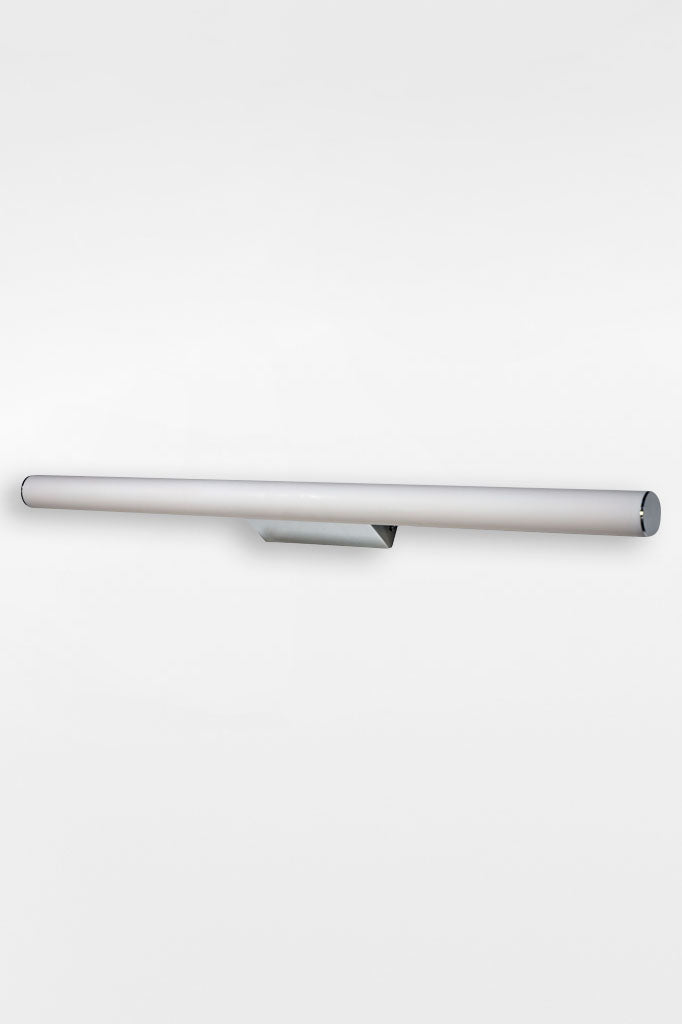 Large chrome tube vanity wall light, light off