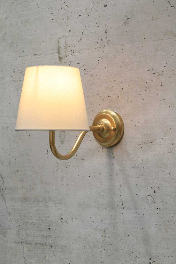 Gold/brass gooseneck with white shade