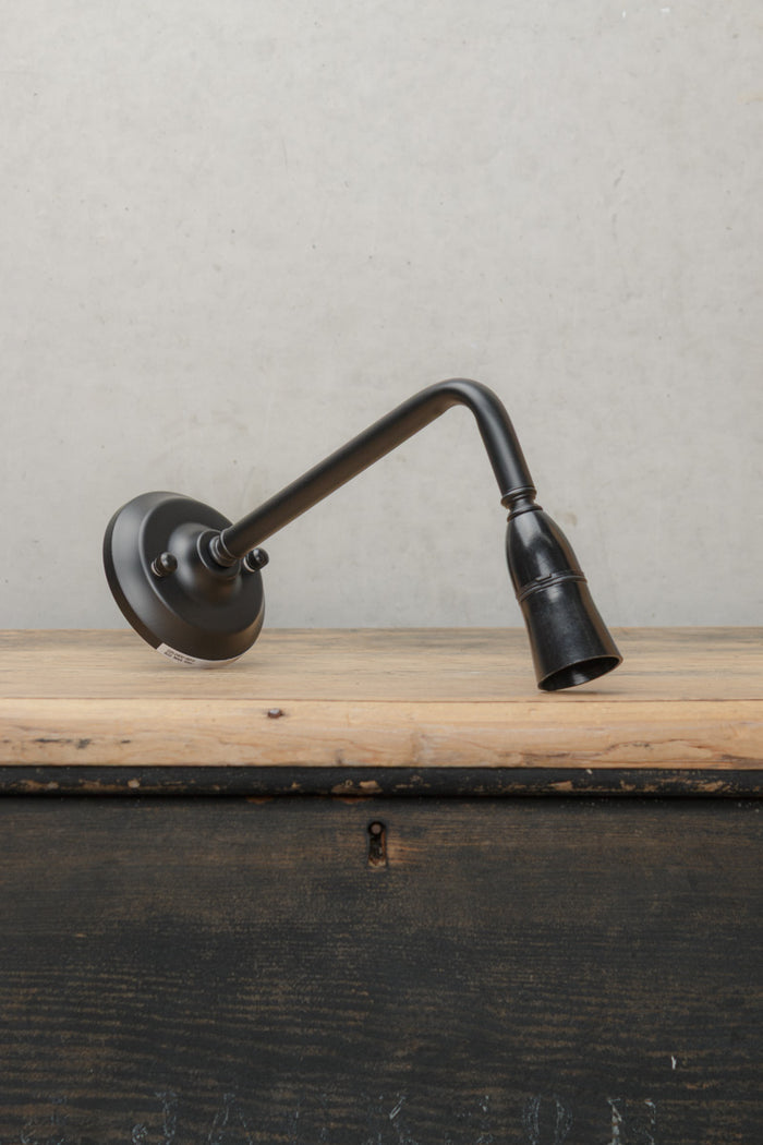 Black 90 degree outoor wall sconce.