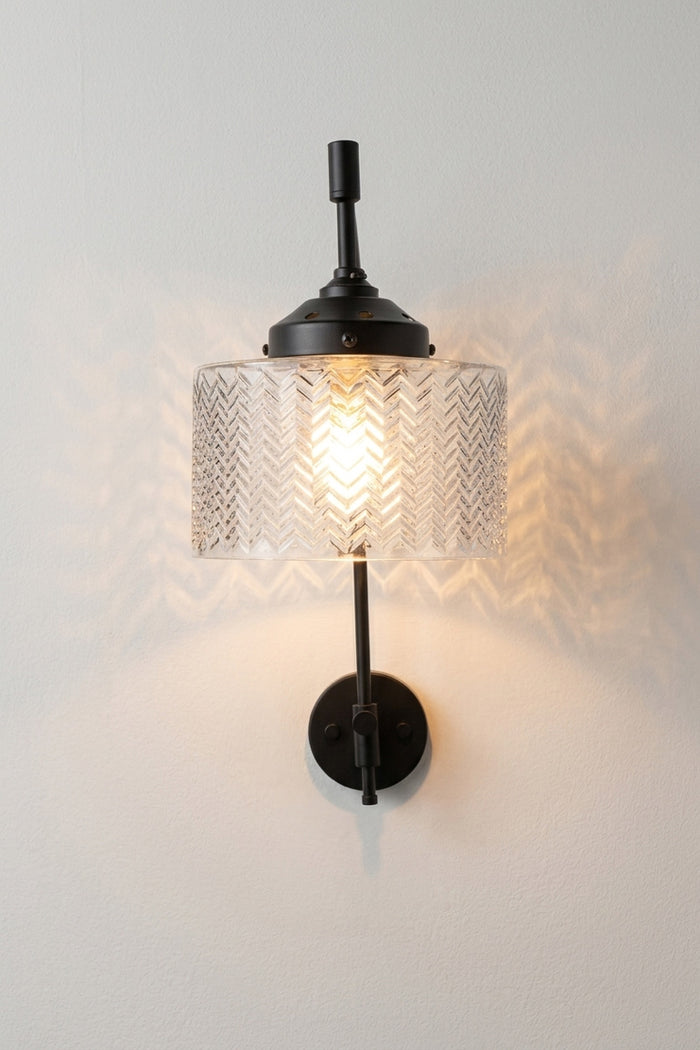 Front View of the Malibu Swing arm wall light