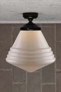 Marlinton Glass Flush Mount Light black