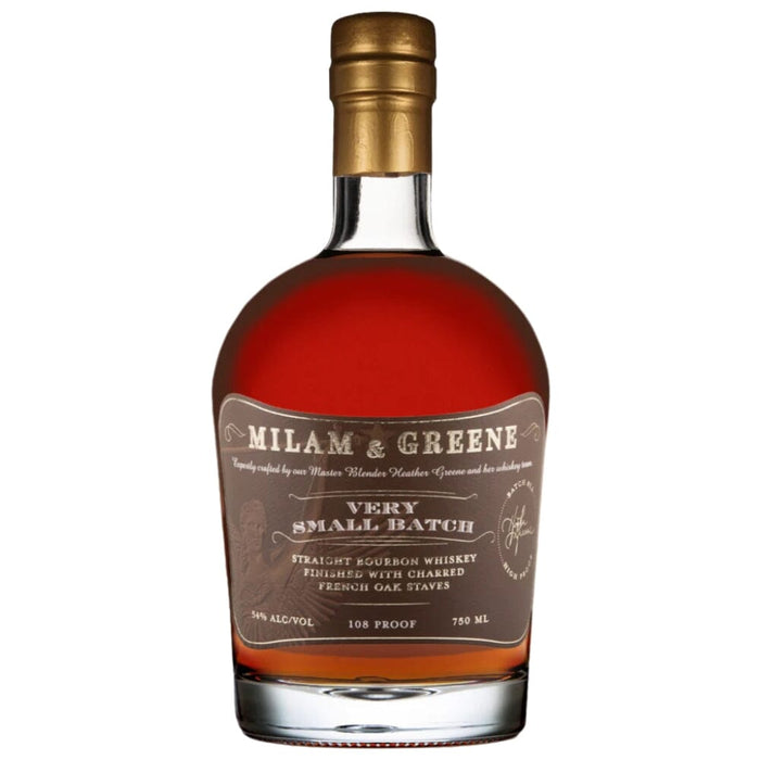 Milam & Greene Very Small Batch Straight Bourbon Whiskey Finished with Charred French Oak Bourbon Milam & Greene