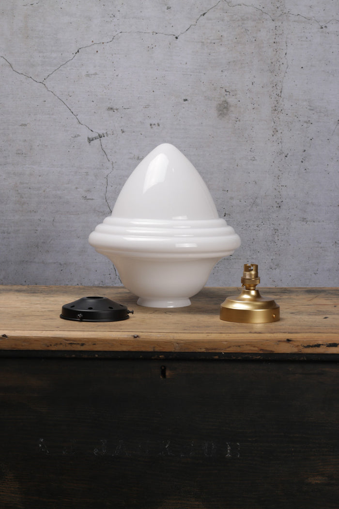 shade with gold batten holder and black gallery