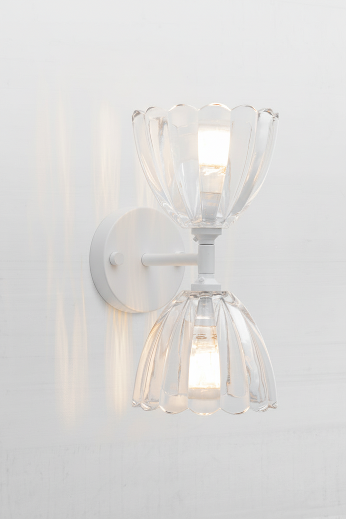 Monroe Glass Double Light Wall Sconce