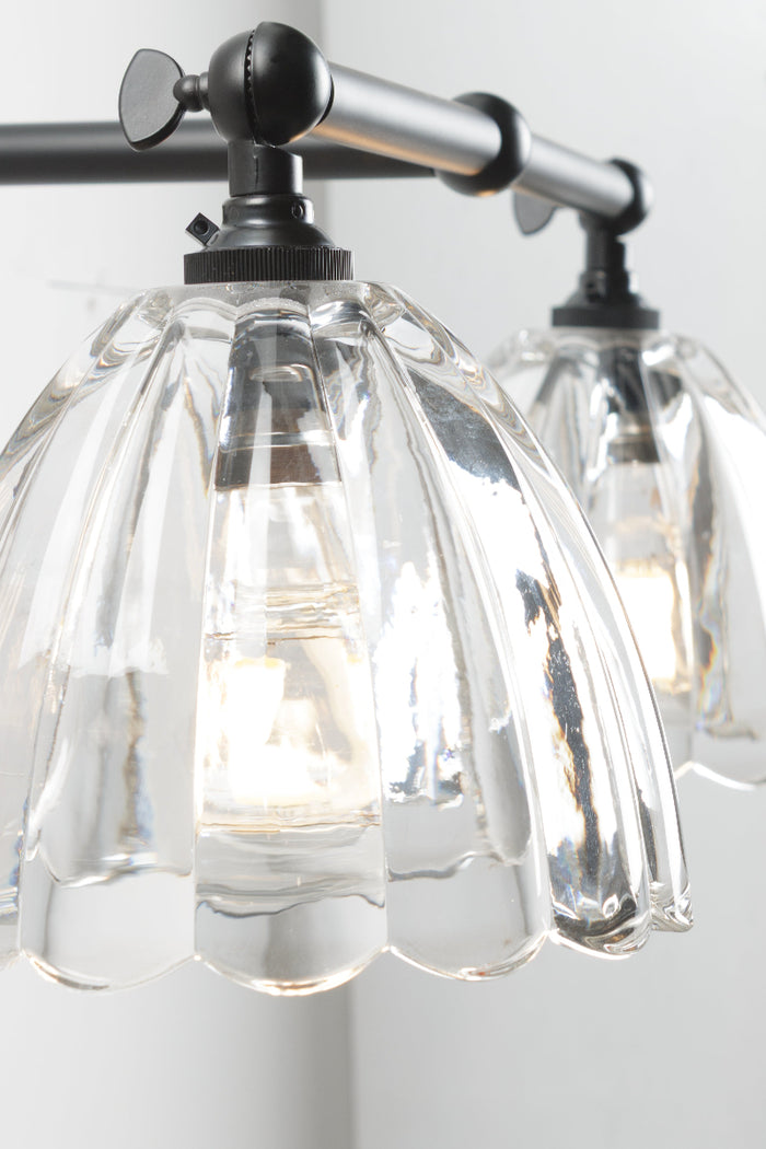 close up of decorative glass shades