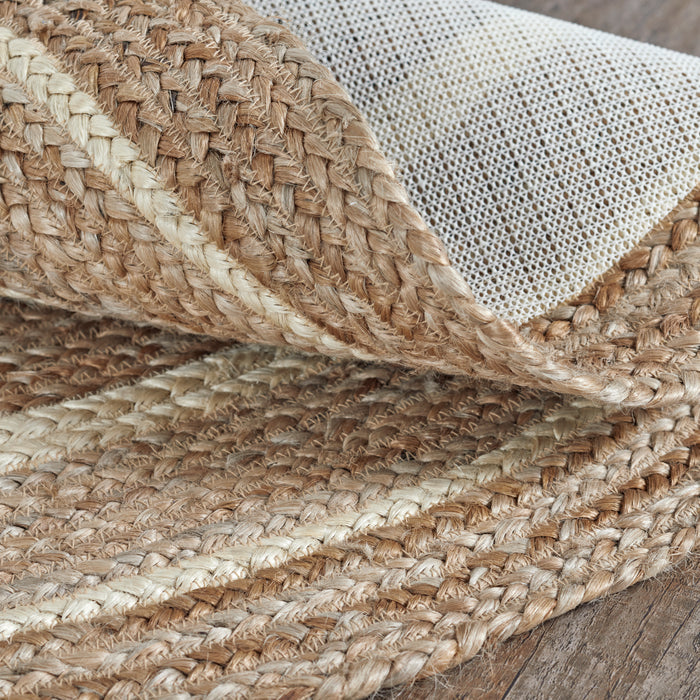 Natural & Creme Jute Rug Oval 20x30
