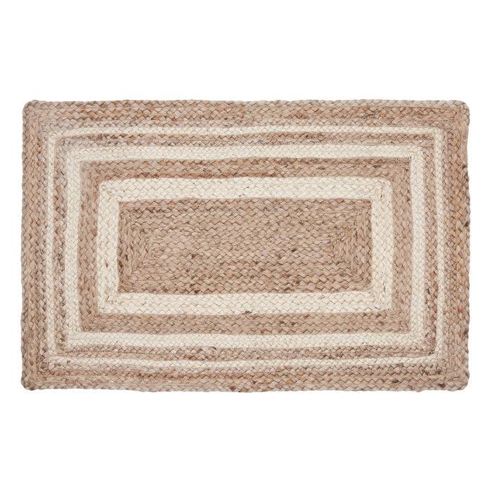 Natural & Creme Jute Rug Rect 20x30