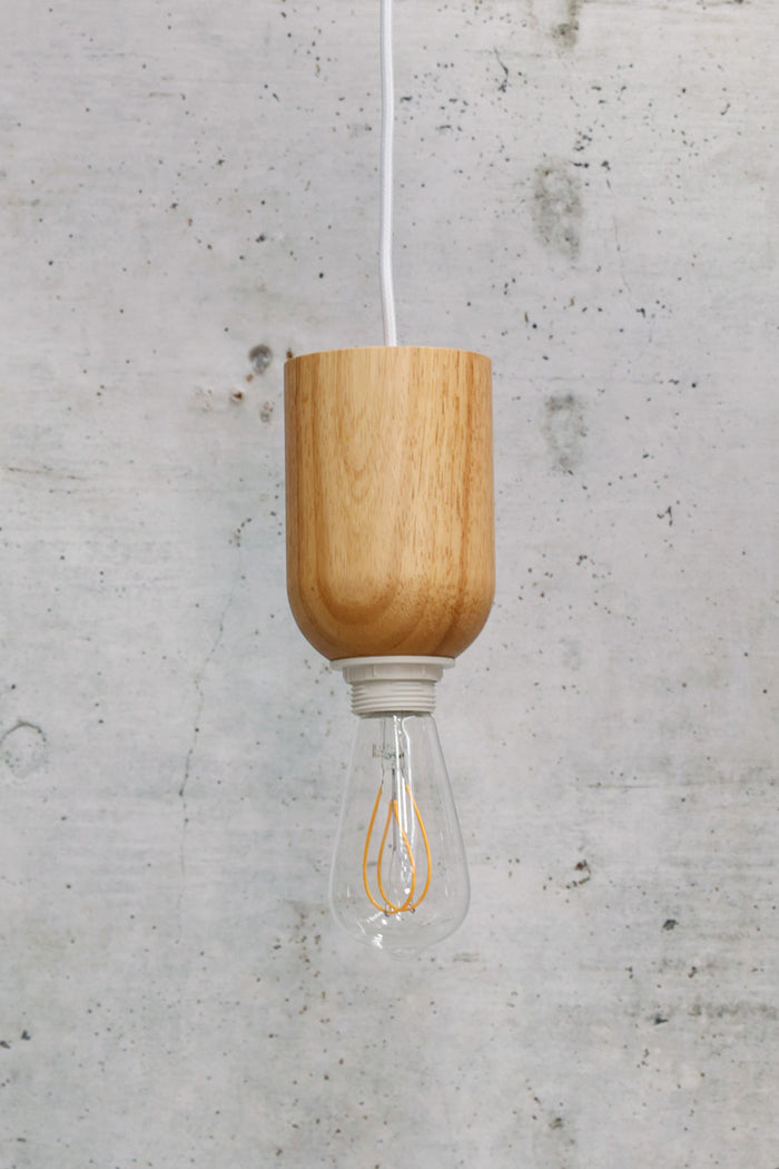 Nord Wood Pendant Light Cord with light off