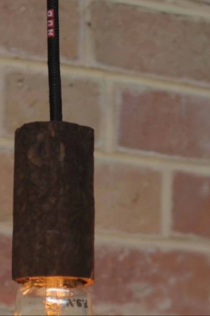 Nud lamp holders in upcycled cork in sand and soil colour