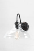 Osborne Gooseneck Exterior Wall Light with clear glass shade