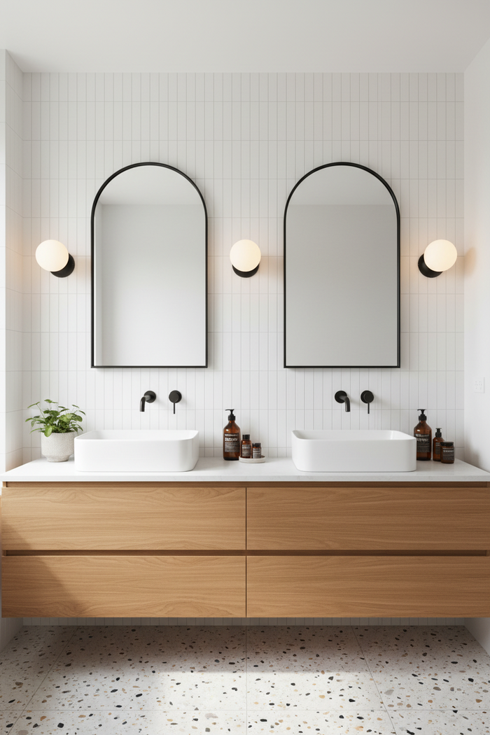 hotel feel of wall lights over vanity