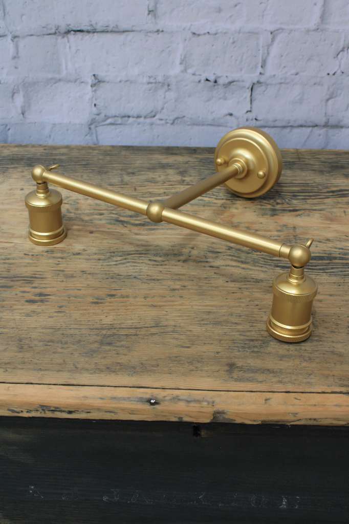 Gold/brass double swivel wall sconce