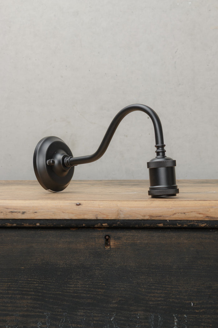 Black gooseneck outdoor wall sconce