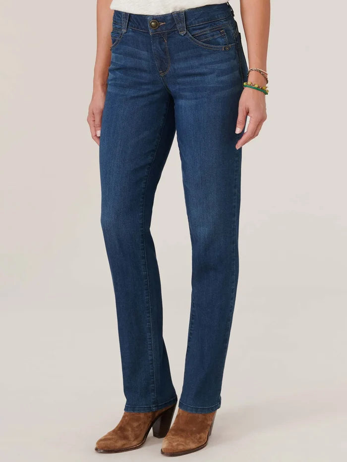 Petite Indigo Wash Straight Leg Denim
