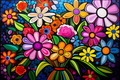 Playful Fun Vibrant  Bouquet Of Flowers  Paint by Numbers Kit