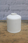 Front view of ribbed ceramic shade