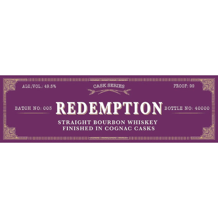 Redemption Cognac Cask Finish Batch 003 Bourbon Redemption