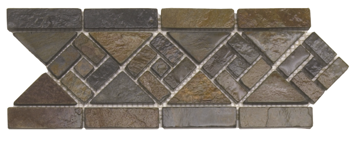 Rust Arrow Shaped Interlocking Border