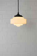 black suspension cord with the Boston schoolhouse shade