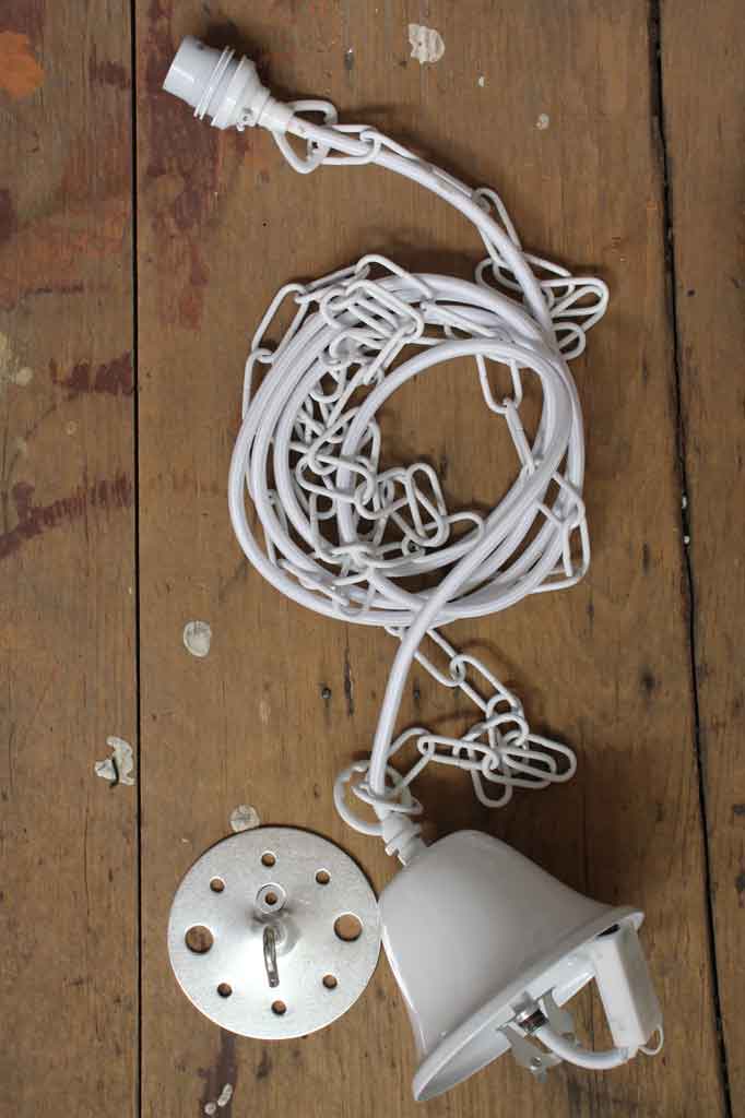 White chain and cord suspension