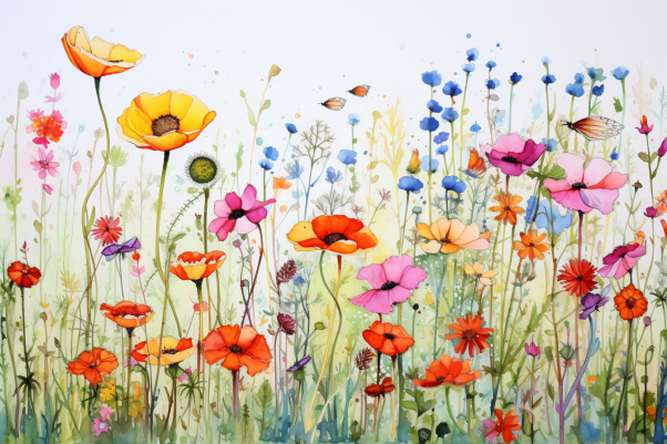 Simply Wild Watercolor Wildflowers  Paint by Numbers Kit