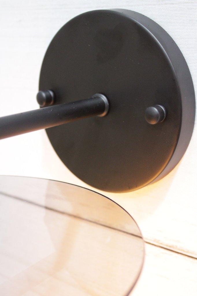 Smoked Glass Disc Wall Lamp