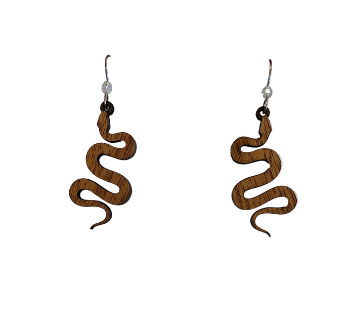 Snake with Crystal Accent Earrings