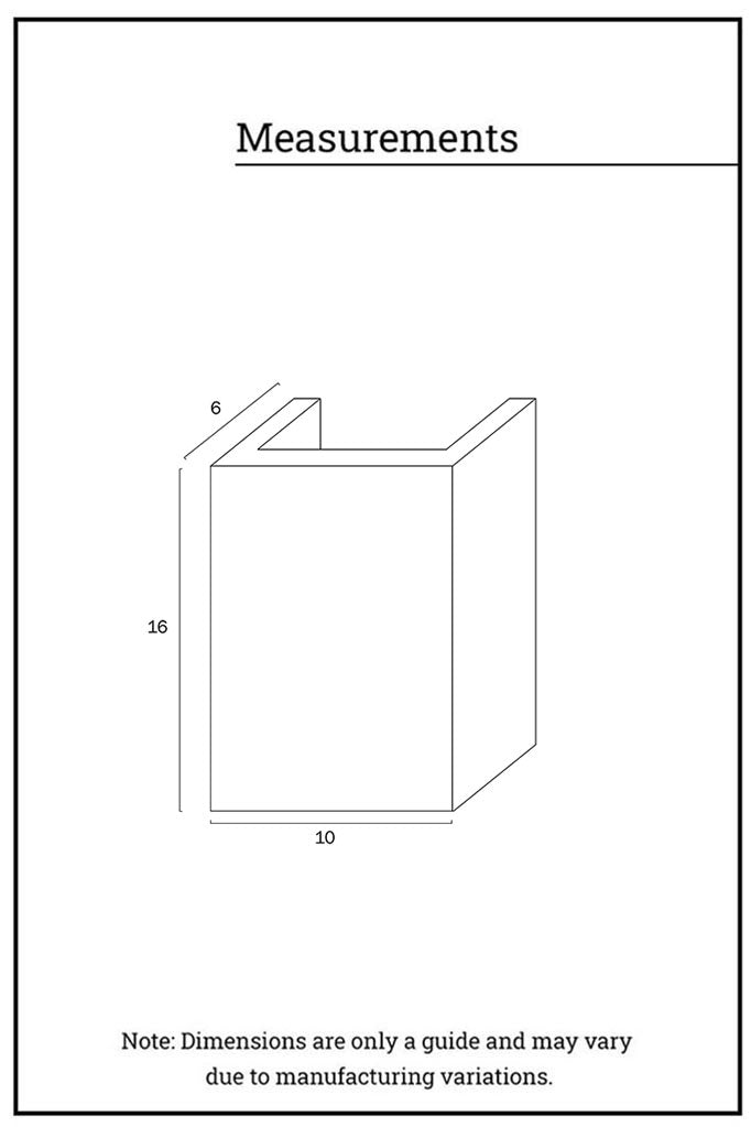 Illistaration of the Taren plaster wall light showing dimensions.