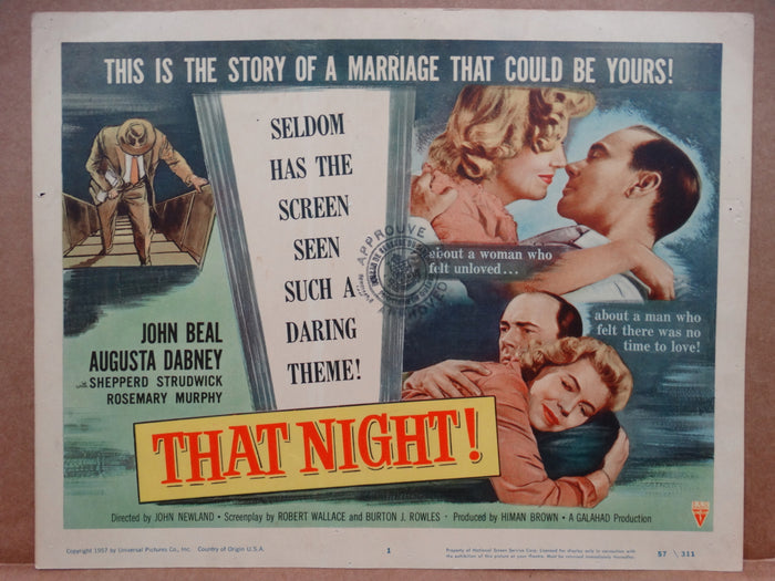 That Night! 1957 Lobby Cards, Set of 8