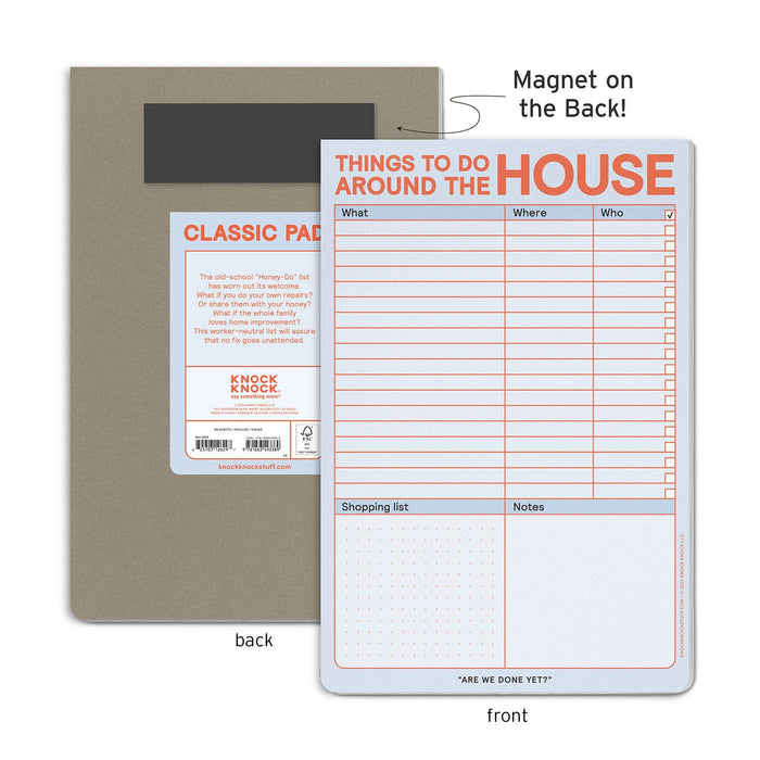 Things to Do Around the House Notepad with Magnet