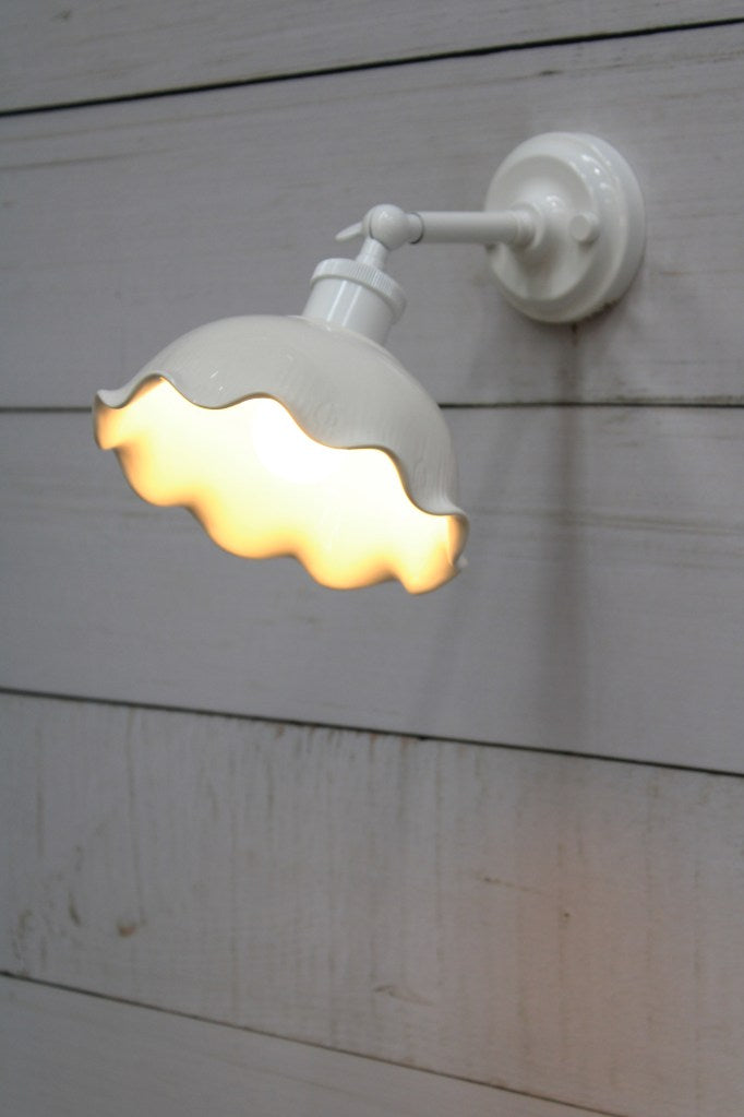 Single Swivel Arm Wall Sconce / White